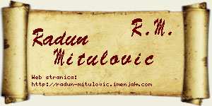 Radun Mitulović vizit kartica